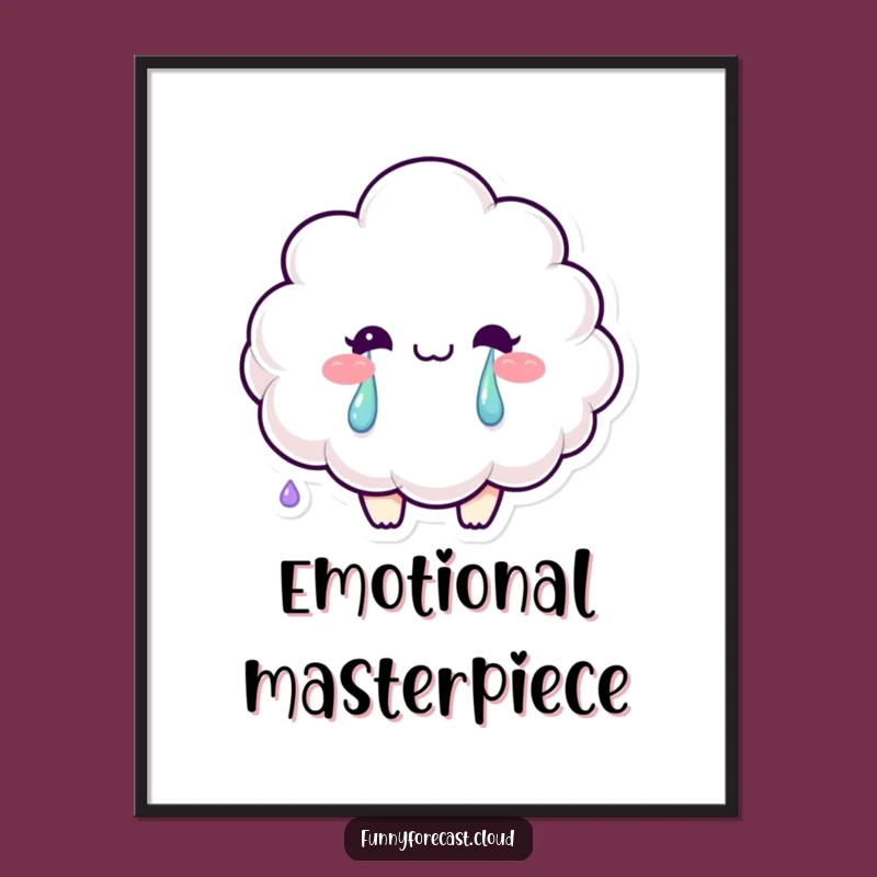 Funny Rainbow Cloud Tears Digital Print: Frame Your Colorful Emotions