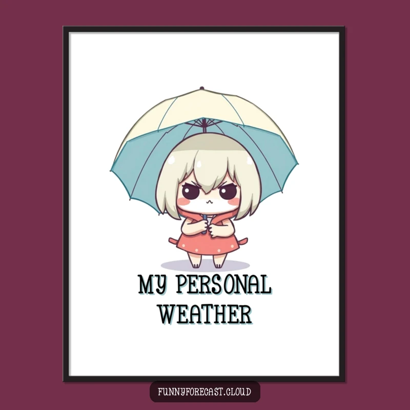Funny Smug Umbrella Digital Print: Instant Dry Art, Clever Funny Gift!