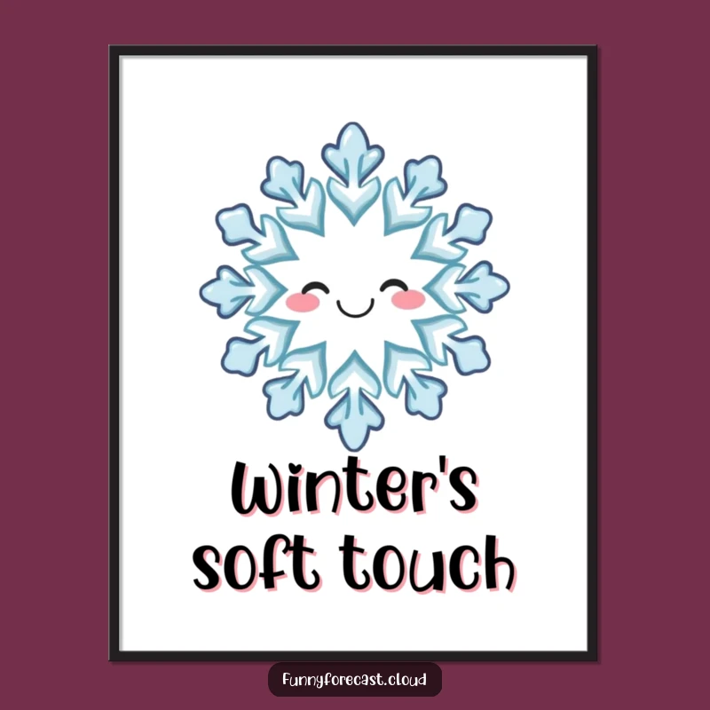 Funny Snowflake Smile Digital Art - Instant Winter Cheer