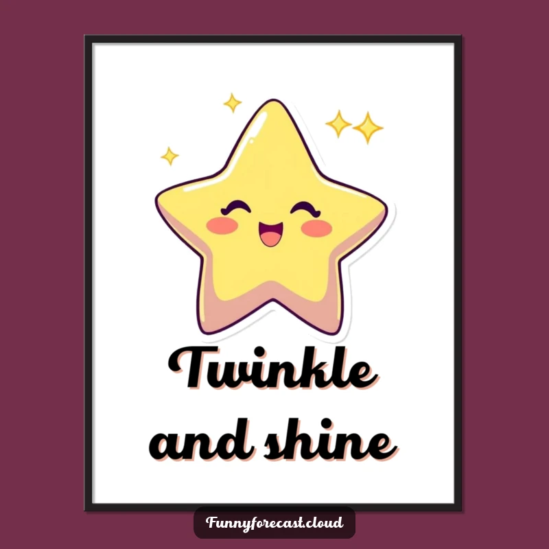 Funny Star Twinkling Digital Art: Instant Sparkle Decor, Joyful Gift