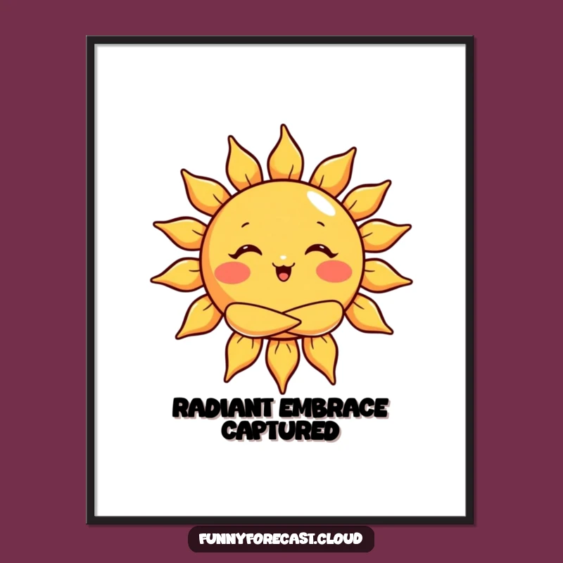 Funny Sun Hug Digital Print: Frame a Cheerful, Warm Embrace
