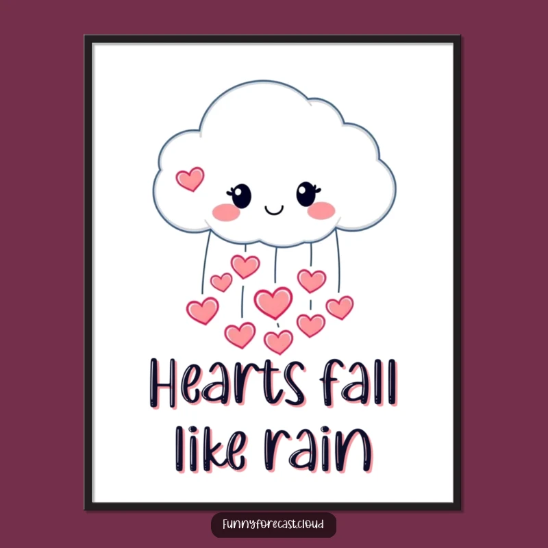Funny Heart Raincloud Digital Print: Frame a Shower of Love