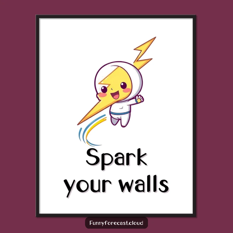 Funny Lightning Bolt Digital Art - Instant Zippy Download Gift