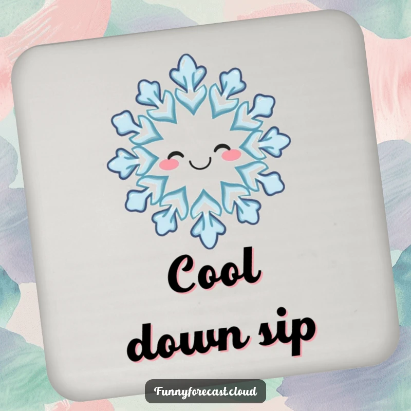 Funny coaster: A happy snowflake with a gentle smile, protecting surfaces with a touch of winter magic.