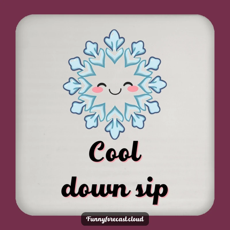 Funny Snowflake Smile Coaster - Protect Surfaces with Winter Charm