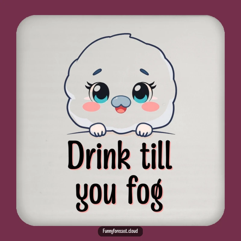 Funny Kawaii Fog Coasters: Curious Peeking Table Humor