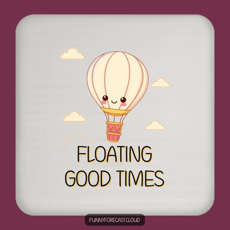 Funny Kawaii Hot Air Balloon Coaster: Whimsical Character Drink Protector, Perfect Funny Gift