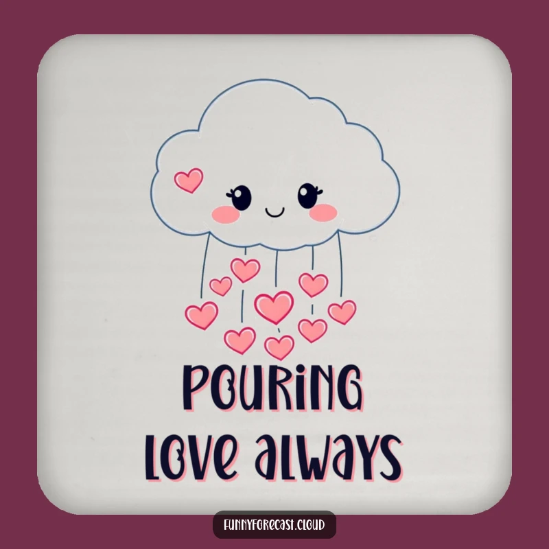 Funny Heart Raincloud Coaster: Protect Surfaces with Love