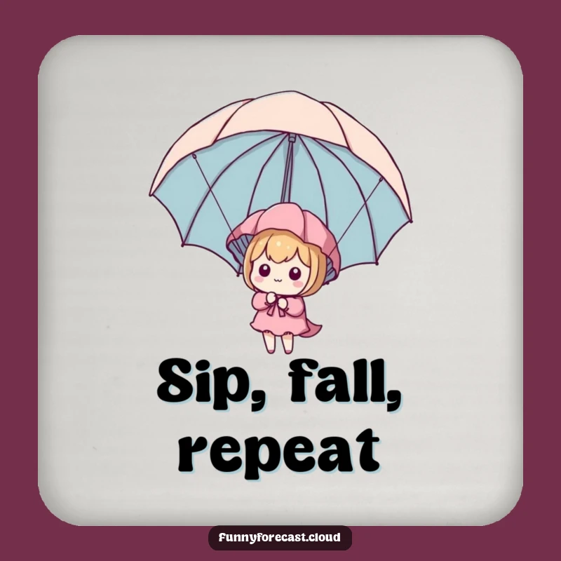 Funny Kawaii Parachute Coaster: Character's Umbrella Drink Protector, Perfect Funny Gift