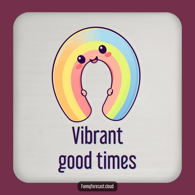 Funny Silly Kawaii Rainbow Bend Coaster, Protect Surfaces with Playful Color