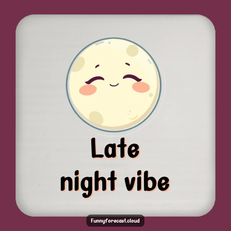 Funny Sleepy Moon Coaster: Protect Surfaces with a Satisfied Celestial Friend!