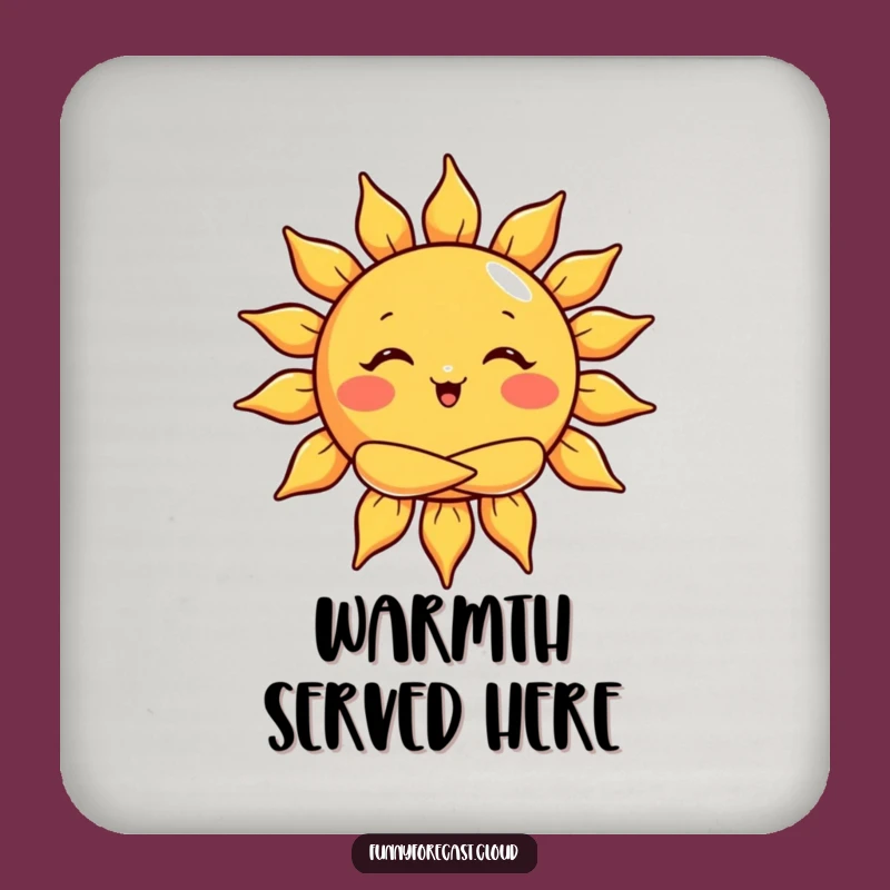 Funny Sun Hug Coaster: Protect Surfaces with Sunny Smiles