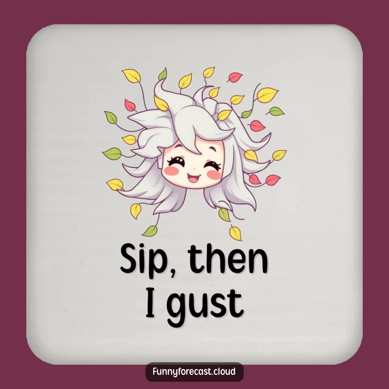 Funny Drink Coasters: Wind Character's Leafy Swirls to Protect Surfaces with Style