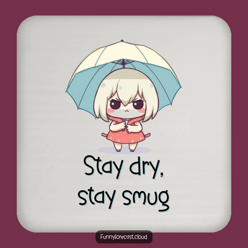Funny Smug Umbrella Coaster: Protect Surfaces, Dry Wit Funny Gift!