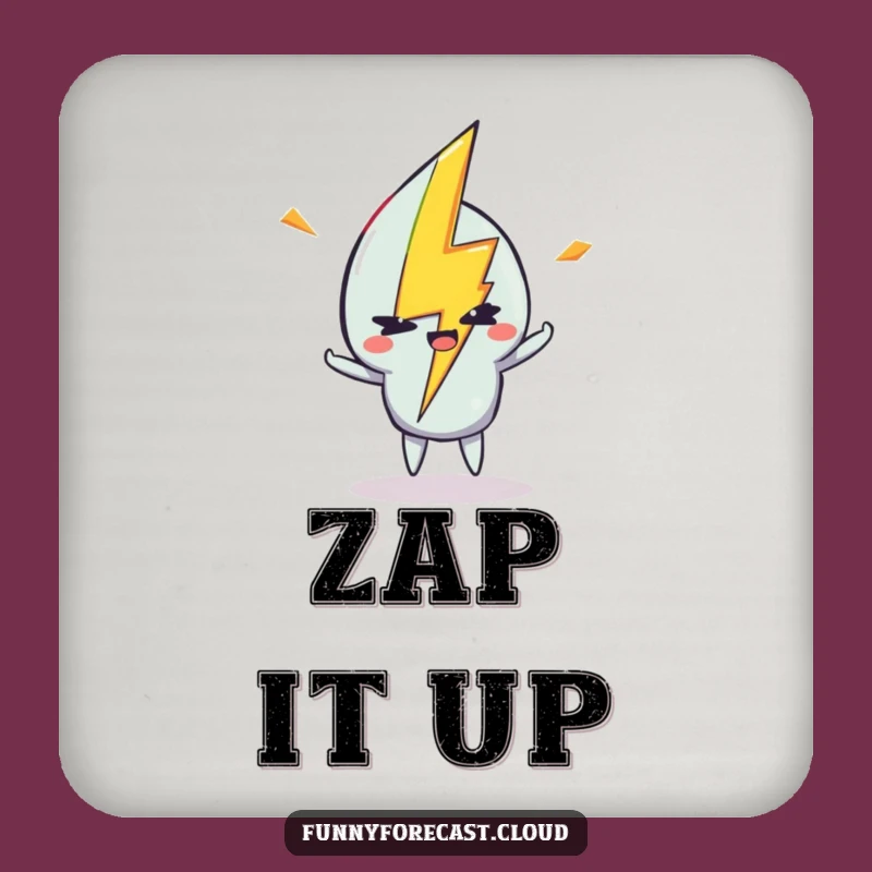 Funny Lightning Bolt Wink Coaster: Protect Surfaces with a Zap