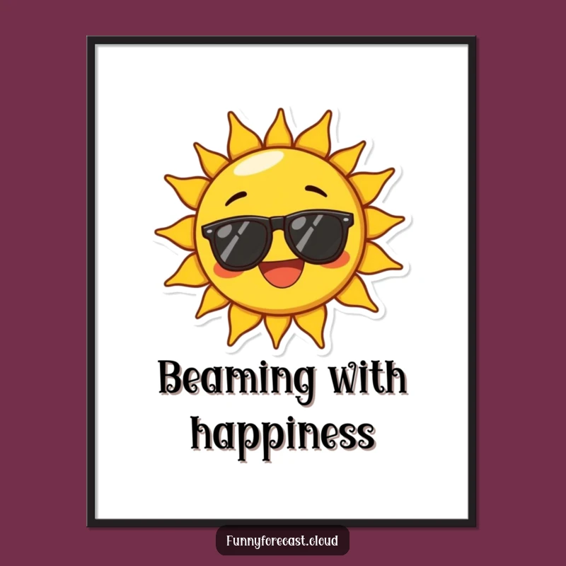 Funny Joyful Sun Poster: Decorate Your Space with Exaggerated Happiness