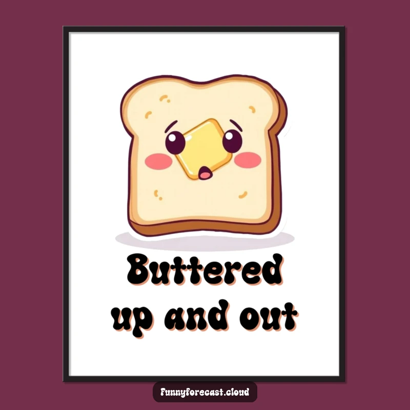 Funny Toast Poster: Surprised Breakfast Art, Unique Humorous Gift for Kitchen Decor