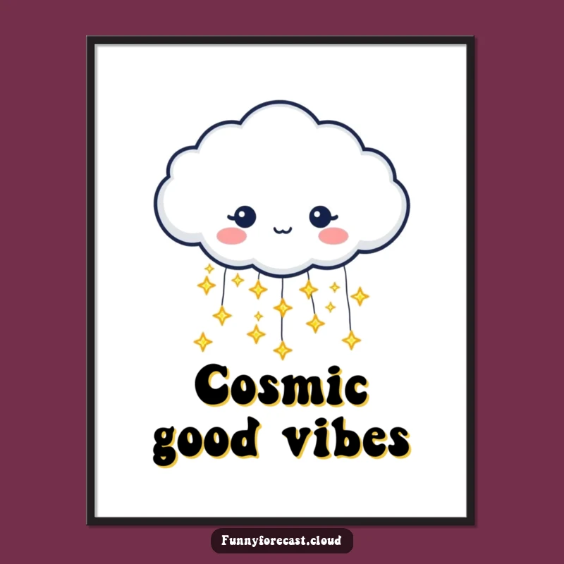 Celestial Rain Poster: Funny Star Cloud Art for Dreamers