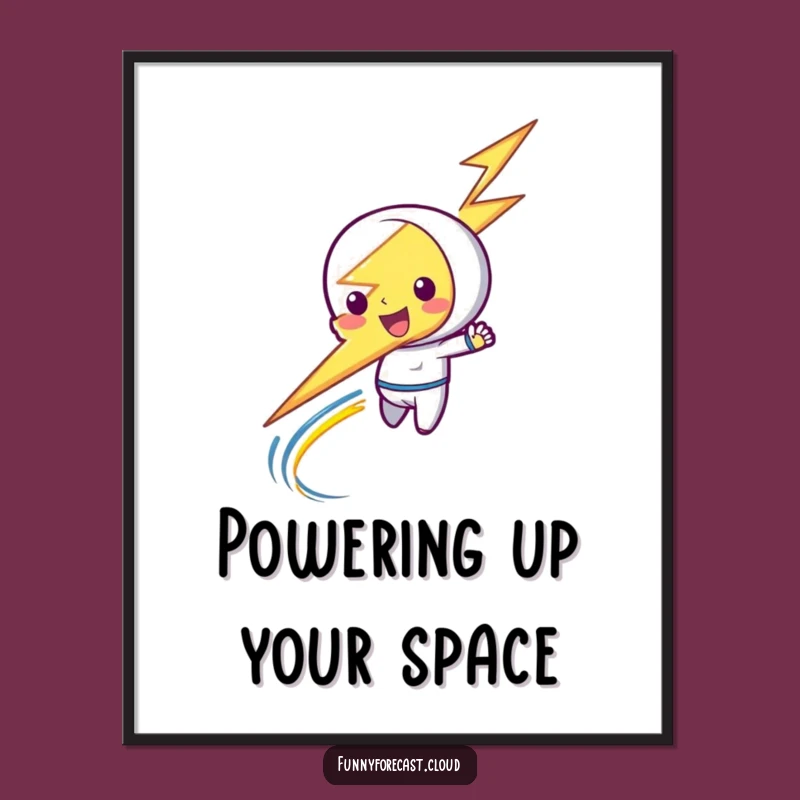 Funny Lightning Bolt Poster - Dynamic Energy Wall Art Gift
