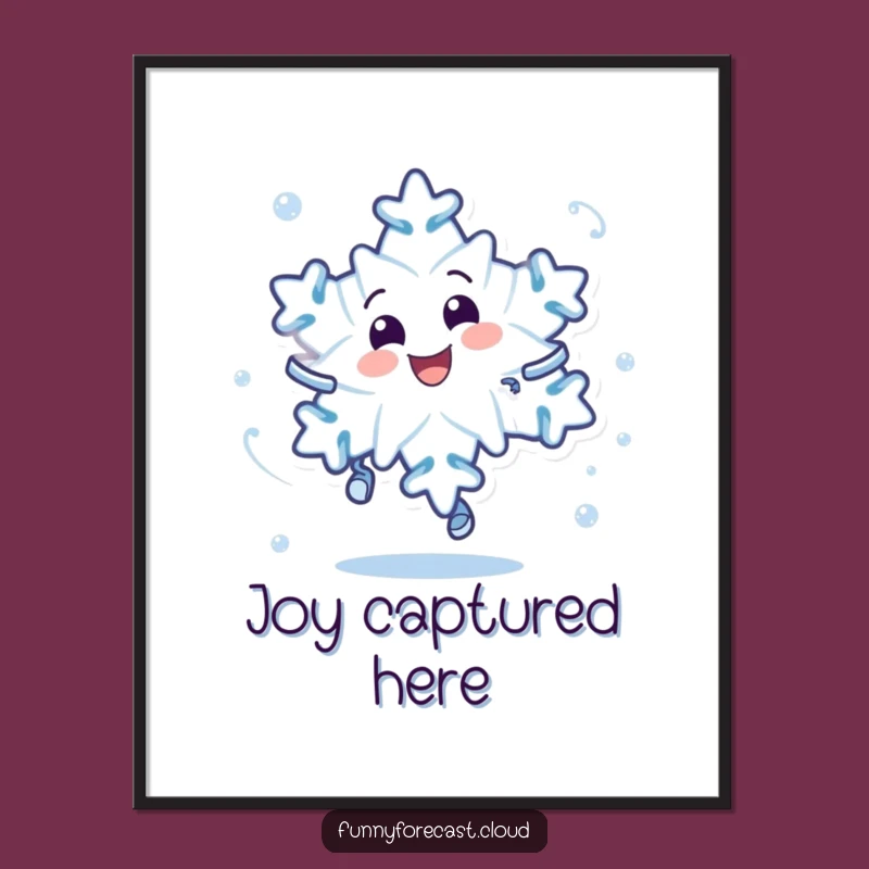 Funny Snowflake Spin Poster - Delightful Dizzy Character Art Print Gift