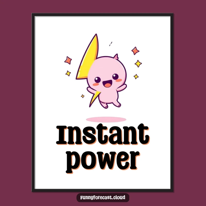 Funny Kawaii Lightning Bolt Poster: Zigs & Zags with Joyful Excitement!
