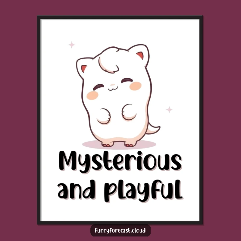 Funny Fog Peeking Poster: Ethereal Decor, Mysterious Gift