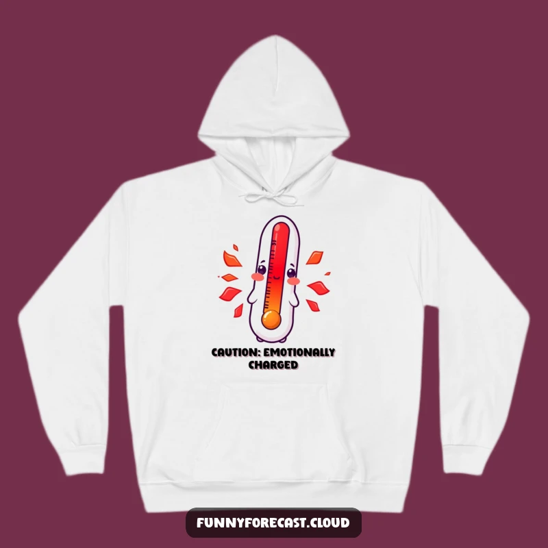 Funny Kawaii Thermometer Hoodie: Cozy Blushing Heat Humor Sweatshirt