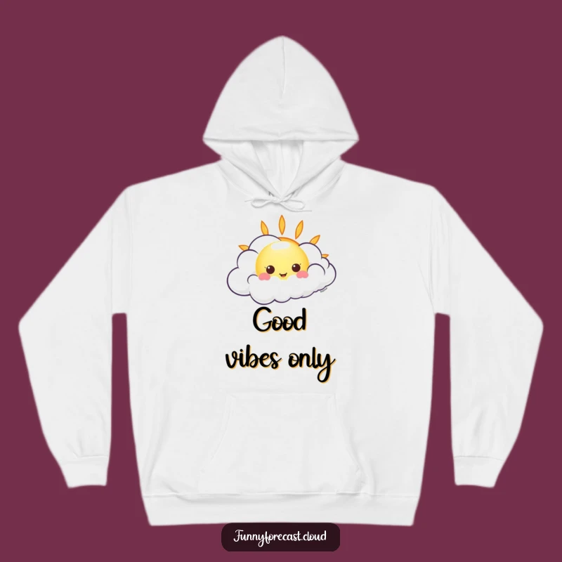 Cozy Funny Kawaii Sun Cloud Hoodie, Warm Cheerful Gift