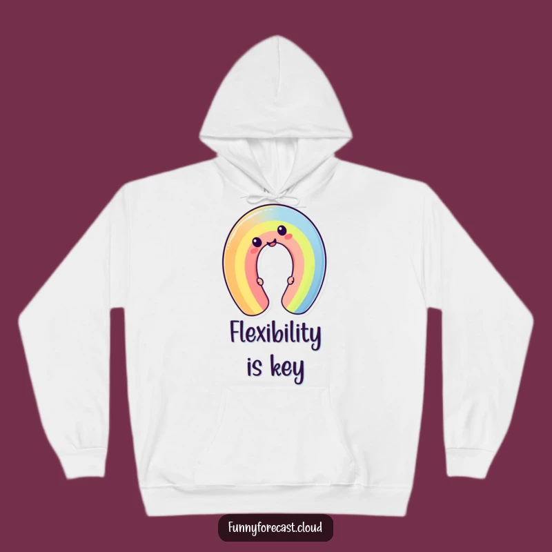 Cozy Funny Silly Kawaii Rainbow Bend Hoodie, Warmth and Whimsy Included