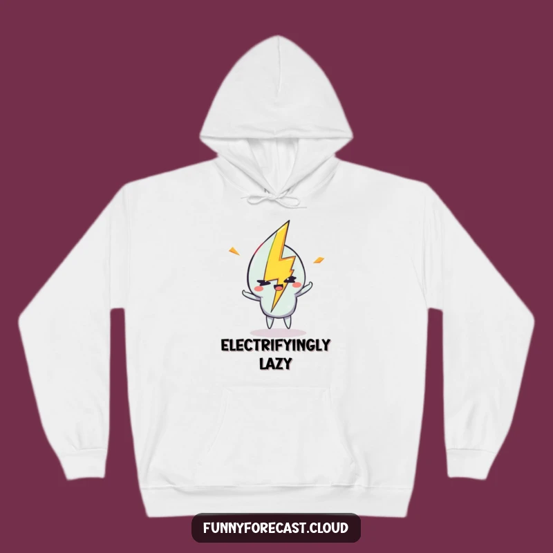 Funny Lightning Bolt Wink Hoodie: Stay Charged with Mischievous Warmth