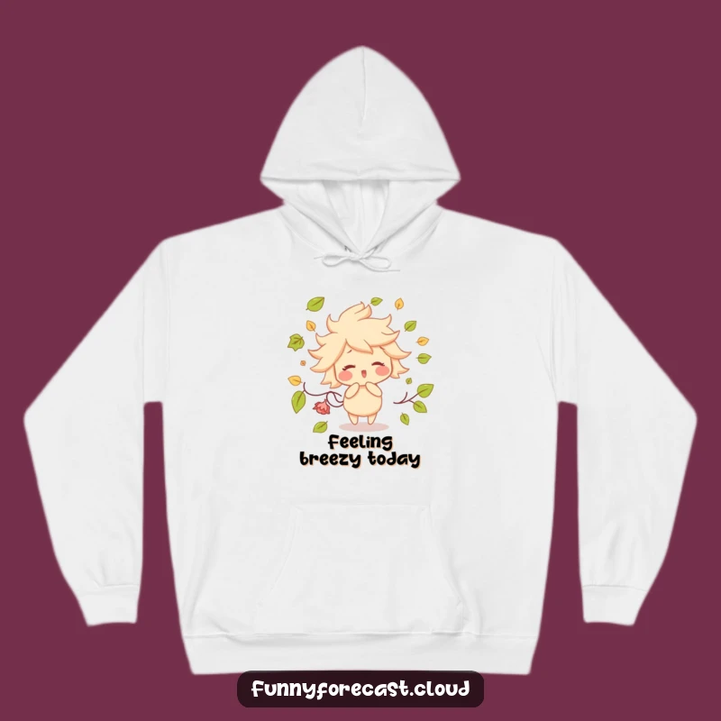 Cozy Funny Wind Character Hoodie: Warm Your Soul with Playful Leaf Blowing!