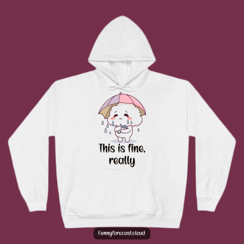 Funny Cloud Umbrella Hoodie - Cozy & Comedic Weather Wear Gift