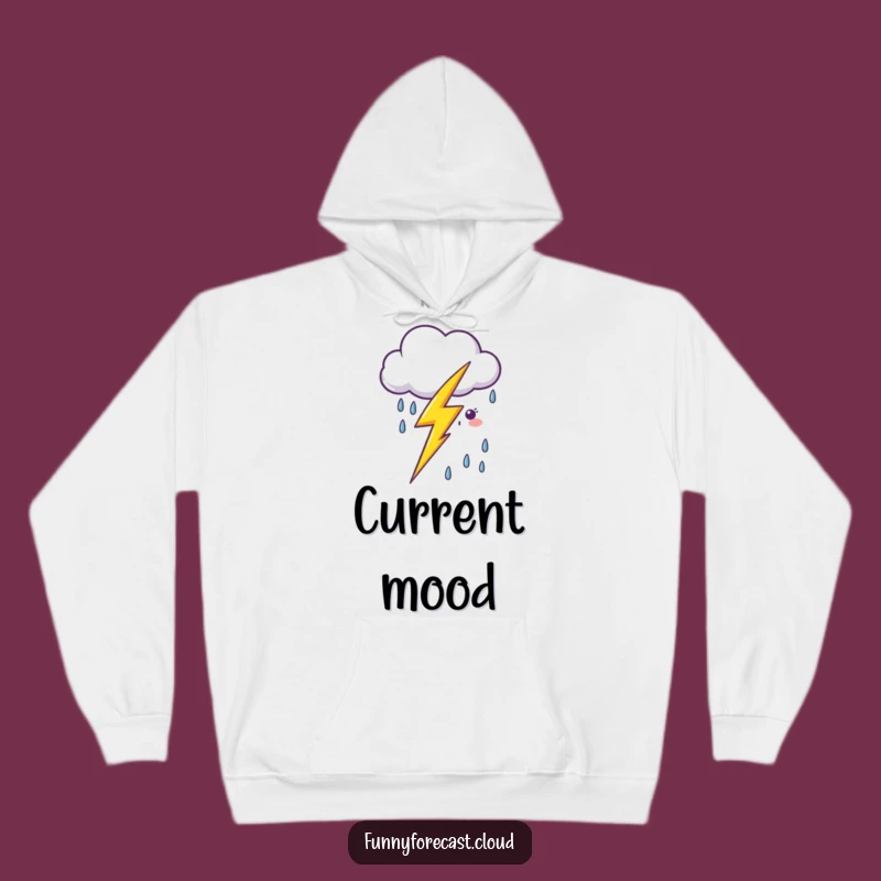 Funny Kawaii Lightning Cloud Hoodie - Cozy Weather Pal Gift