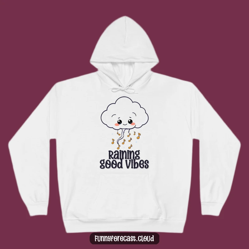 Funny Kawaii Thundercloud Hoodie: Cozy Musical Notes Humor