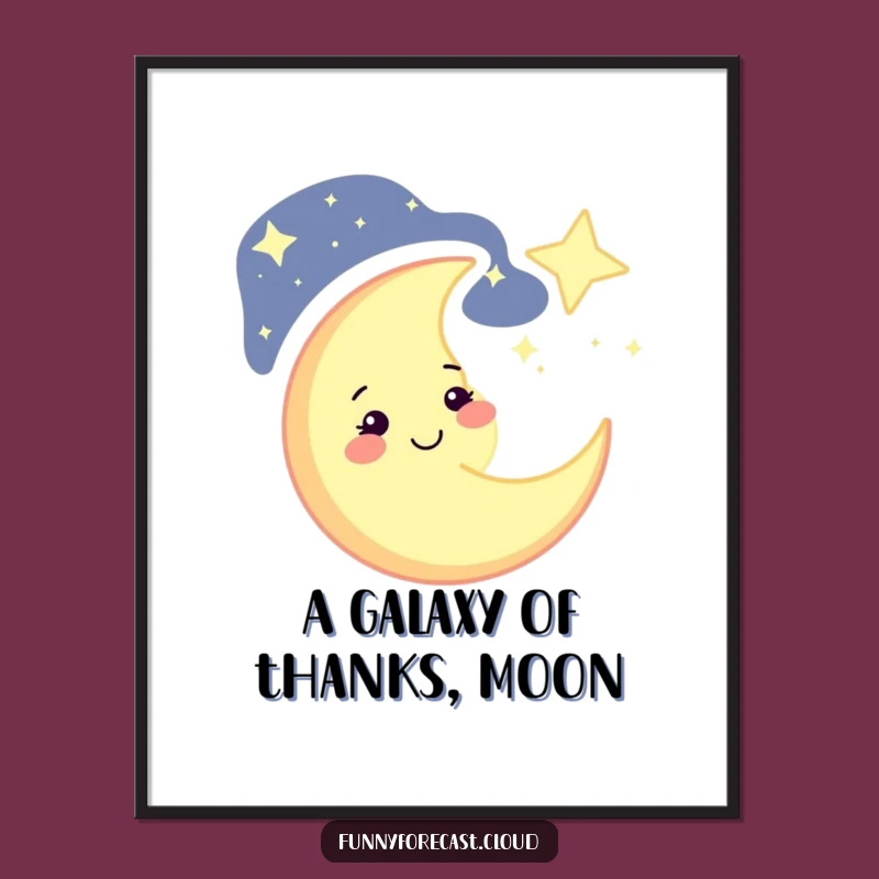 Free Printable Wall Art: Winking Moon Funny Downloadable Decor for Cosmic-Themed Rooms