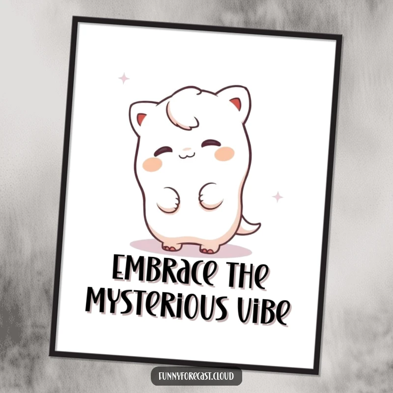 Funny Free Printable Wall Art: A fog character playfully peeking from a misty swirl, adding whimsical charm to decor.