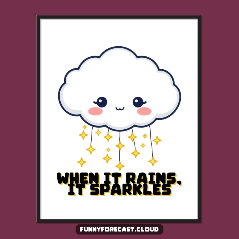 Free Printable Wall Art: Funny Star Shower Cloud Digital Download Art Gift