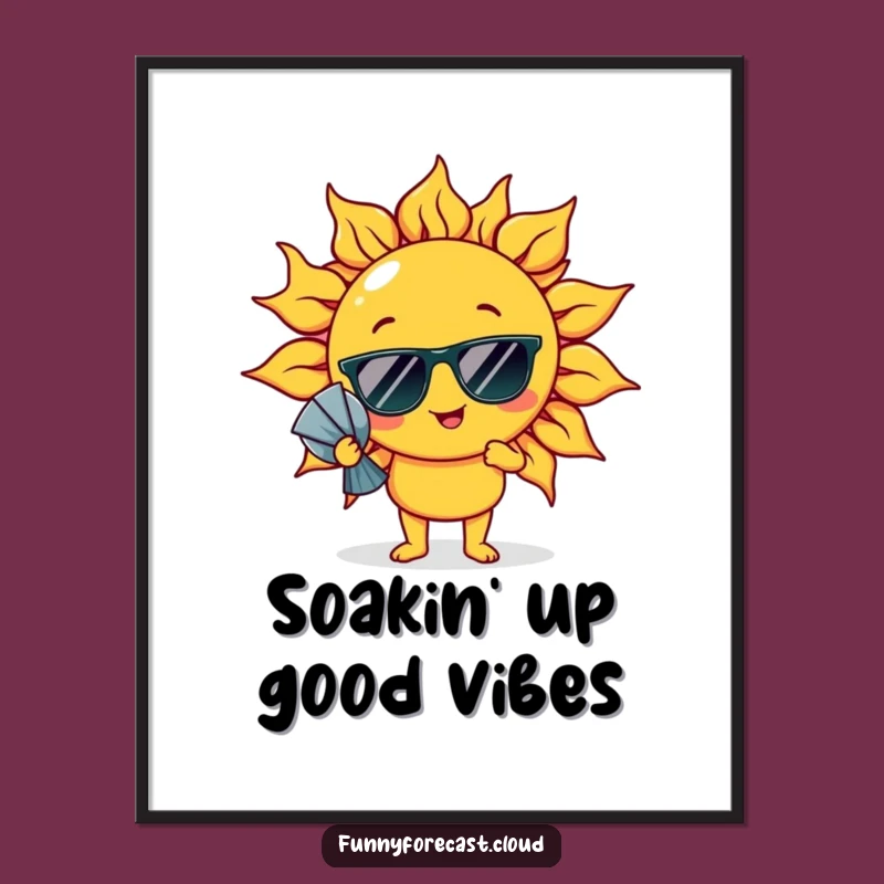Free Printable Wall Art: Funny Sun Fanning Humorous Downloadable Decor