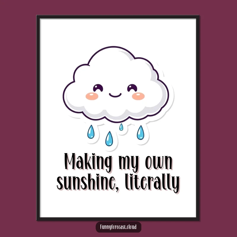 Free Printable Wall Art: Happy Cloud Tears - Funny Kawaii Decor Download