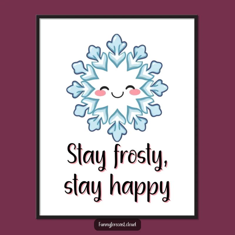 Free Printable Wall Art: Smiling Snowflake Winter Charm Downloadable Decor