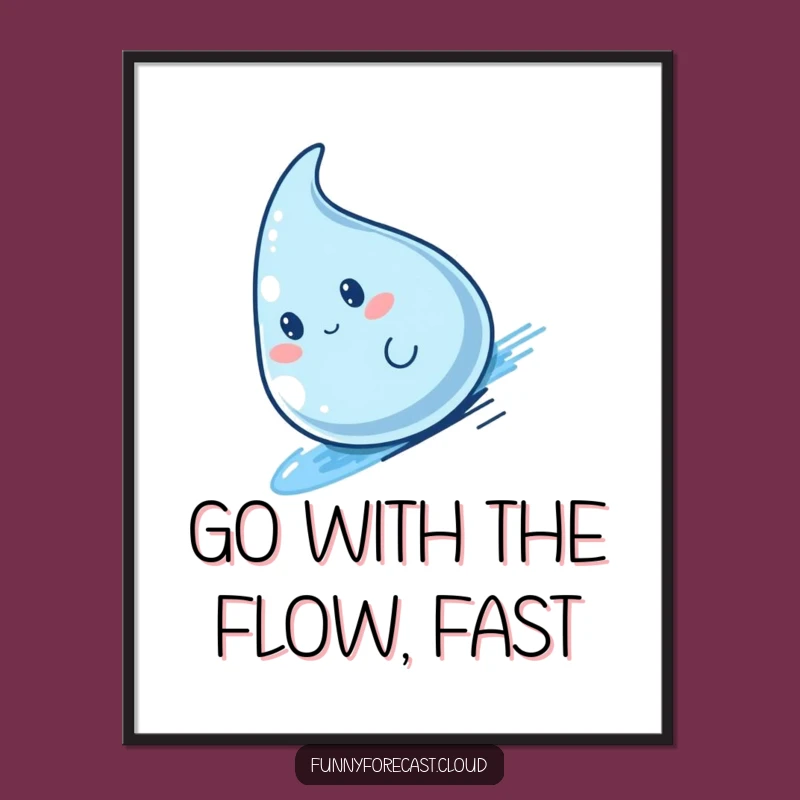 Add a splash of fun with this free printable wall art depicting a speedy raindrop. Print at home for vibrant decor.