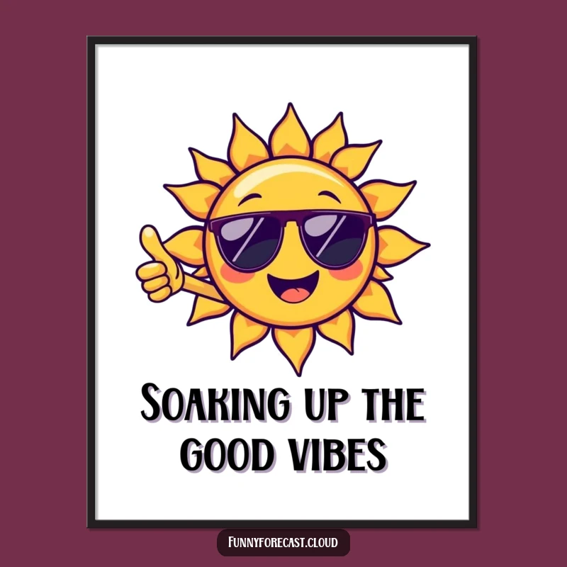 Funny Free Printable Wall Art: Cool Sun Thumbs Up, Cheerful Downloadable Decor