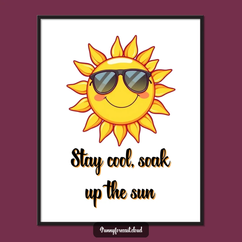 Funny Free Printable Wall Art: Relaxed Sun Shades Downloadable Art