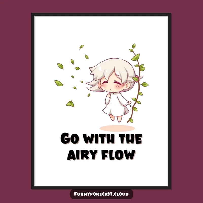 Free Printable Wall Art: Giggling Wind Blows Leaves, Funny Downloadable Decor Gift