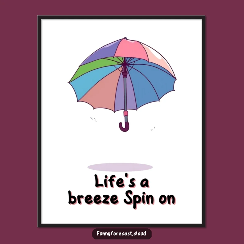 Funny Free Printable Wall Art: Dancing Umbrella Spinning Out of Control