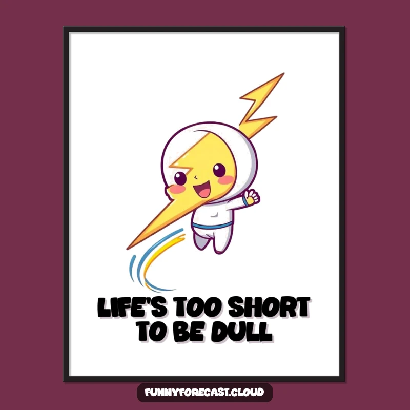 Free Printable Wall Art: Zippy Lightning Bolt, Electric Humor Downloadable Decor