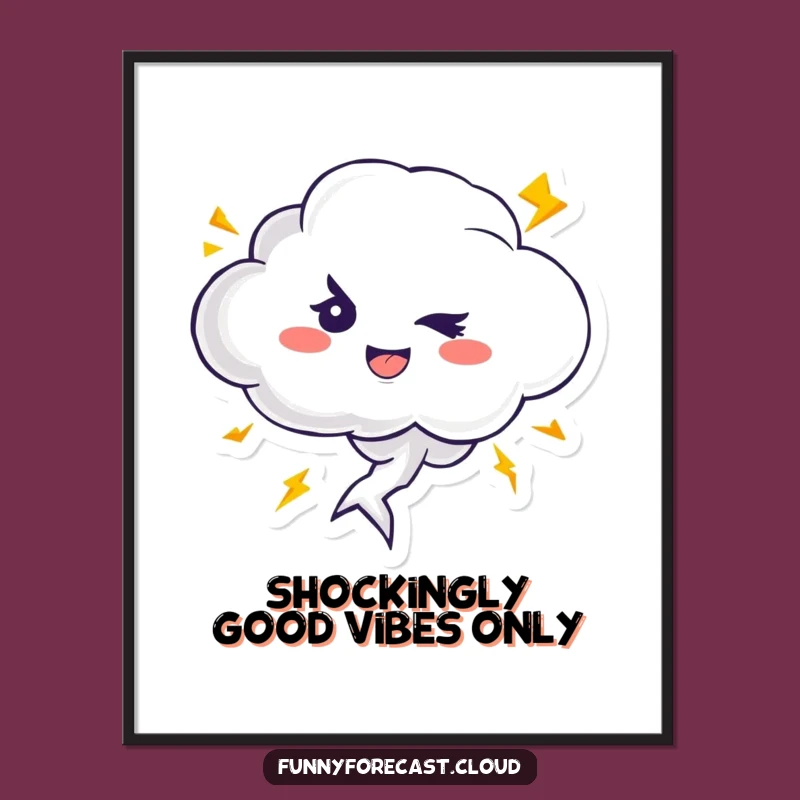 Funny Free Printable Wall Art: Thundercloud & Lightning, Quirky Downloadable Decor