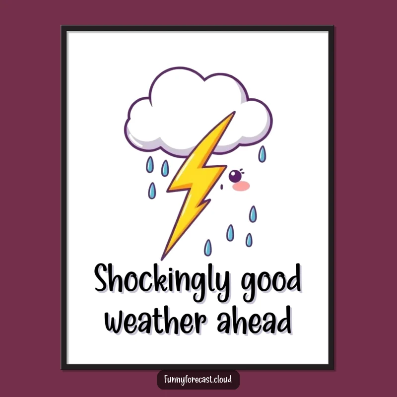 Funny Lightning Cloud Free Printable Wall Art - Hilarious Downloadable Home Decor Gift