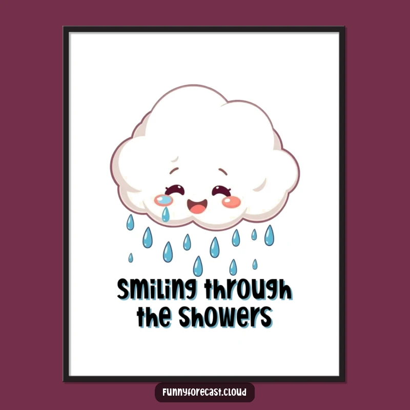 Free Printable Wall Art: Funny Happy Rain Cloud Humorous Downloadable Decor