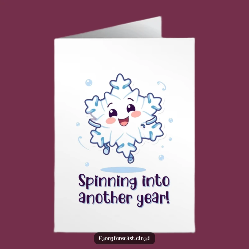Free Printable Birthday Card: Dizzy Snowflake Wishes for a Hilarious Celebration Downloadable Gift